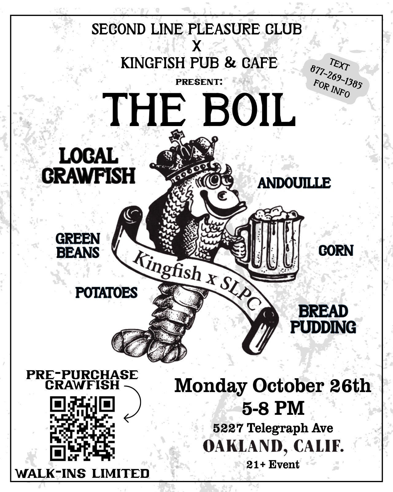 Crawfish boil at Kingfish Pub & Cafe Oakland — Second Line Pleasure Club